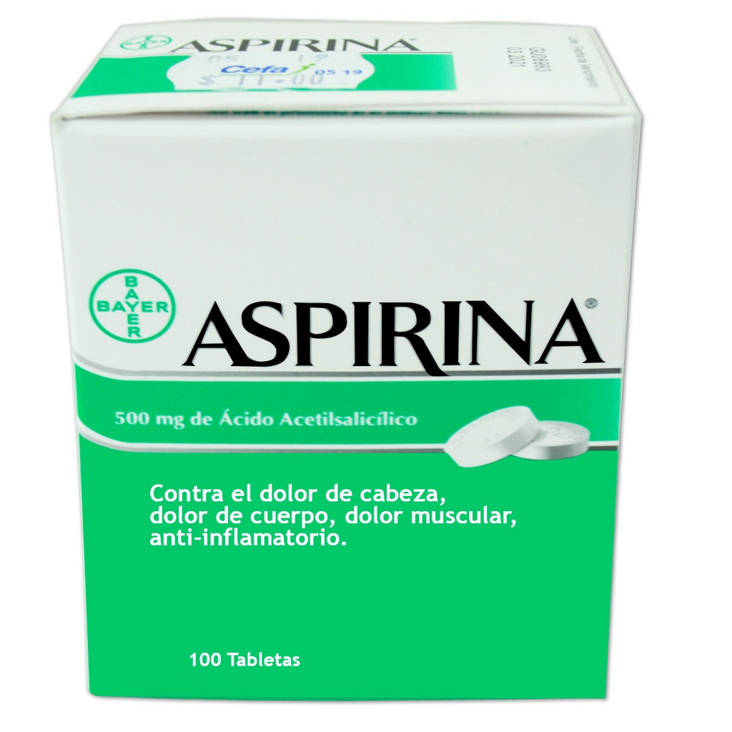 ASPIRINA 0.5 GRMS AD 100 COMP DISP