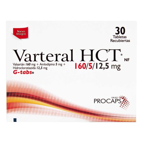 VARTERAL HCT 160/5/12.5 MG 30 GTABS CAJA