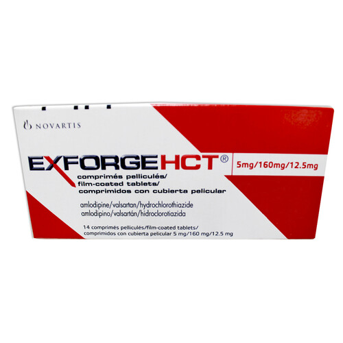 EXFORGE HCT FCT 160/12.5/5 MGS 28 COMPR