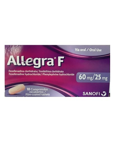 ALLEGRA F 60 MG/25 MG 10 COMP. CAJA     