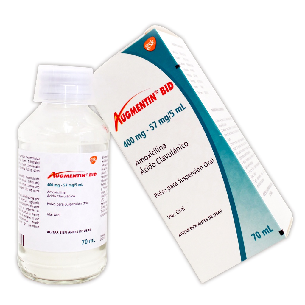 AUGMENTIN 400 MG BID FCO X 70 ML