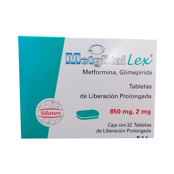 METGLITAL LEX 850mg + 2mg Caja x 32 Tabs.